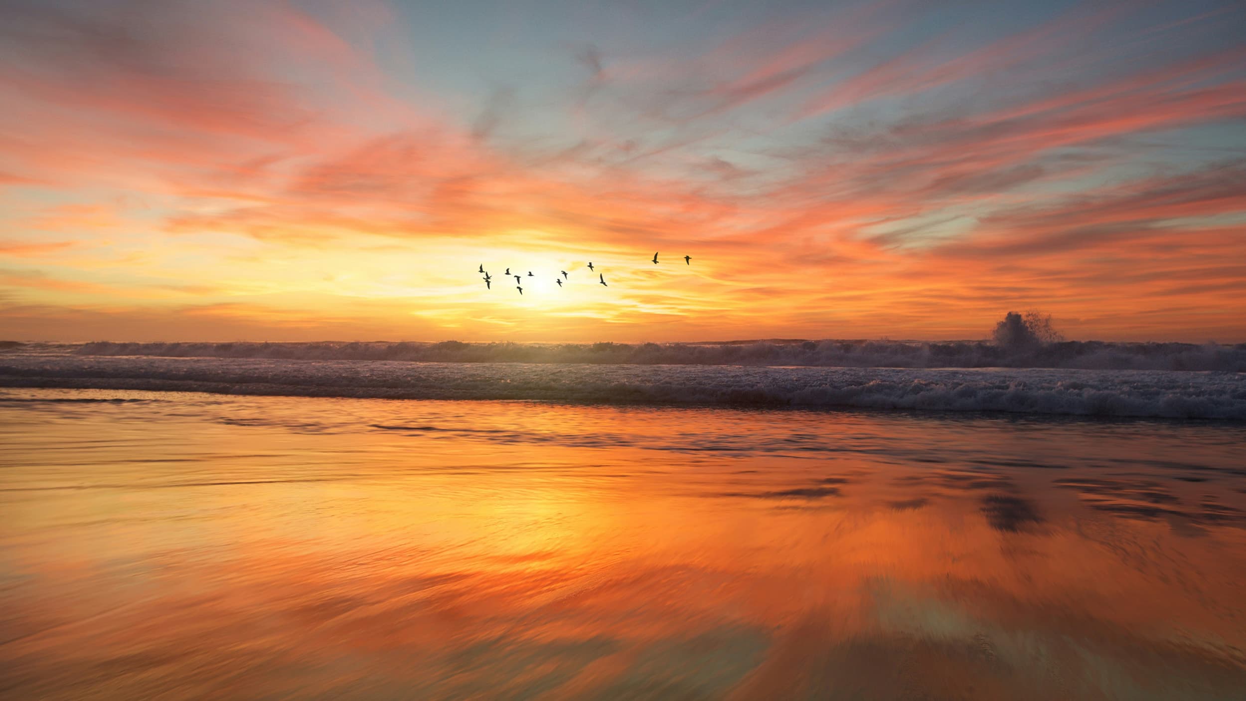 Sunset over the sea